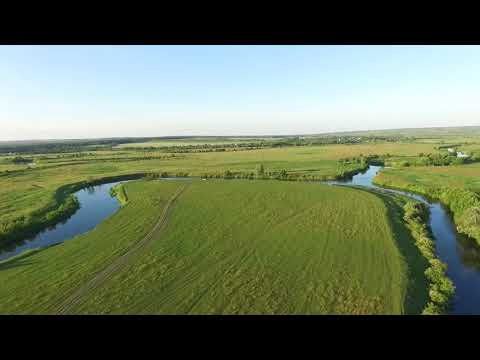 Видео: Аэросъёмка реки Пьяна в районе с.Семёновка, Краснооктябрьский район, Нижегородская область