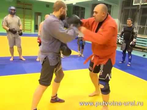 Видео: Боевое самбо: наработка ударных действий и входов.