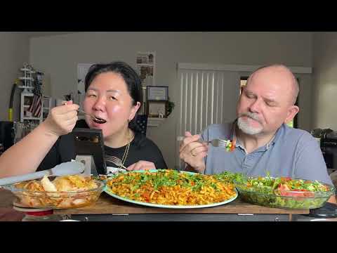 Видео: Мукбанг с настроением. Итальянская паста и салаты по-домашнему 🥗 Мукбанг: Лёгкий ужин паста и салаты