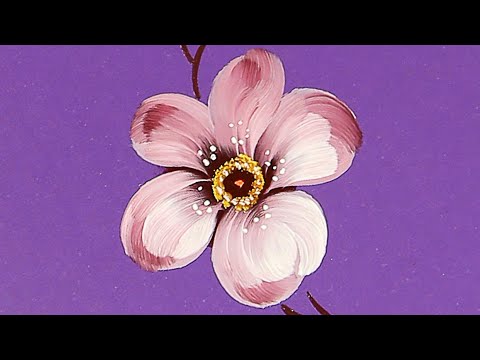 Видео: Рисуем упрощенный Пятилистник. Жостовская роспись для начинающих | Zhostovo Oil Painting Tutorial