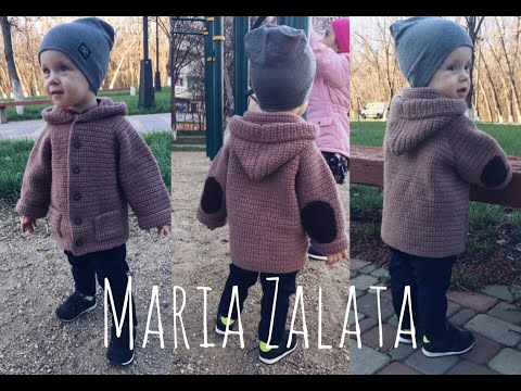Видео: Мастер-класс Вязаный детский кардиган крючком / Часть 1