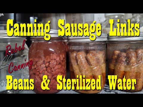 Видео: Консервирование колбасных изделий под давлением, фасоли и стерилизованной воды ~ Готовность