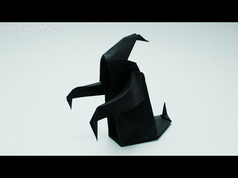 Видео: Как сделать приведение из бумаги. Оригами приведение