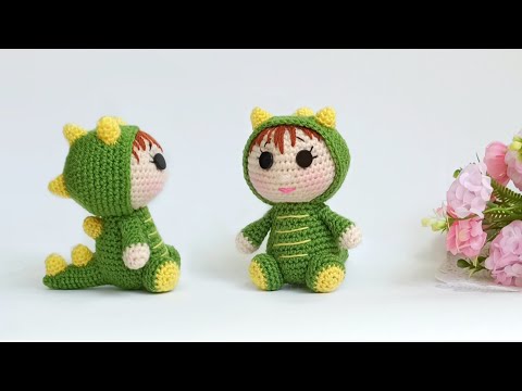 Видео: Очаровашка💚Как вязать маленького пупса в костюме ДРАКОНА крючком . Символ 2024 года .💚