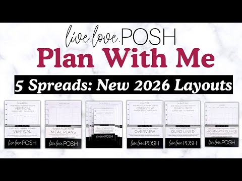 Видео: Планируйте вместе со мной | 5 разворотов | НОВЫЕ макеты и вкладыши для планировщика LiveLovePosh ...