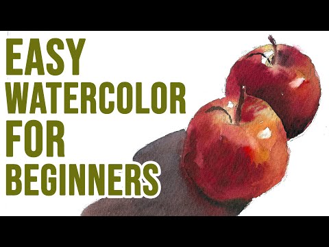 Видео: Простая акварель для начинающих — Яблоки