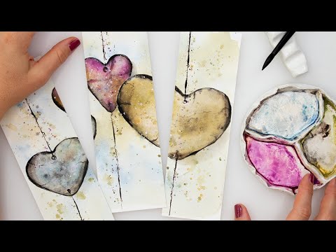Видео: Акварельные закладки — простая акварель для начинающих