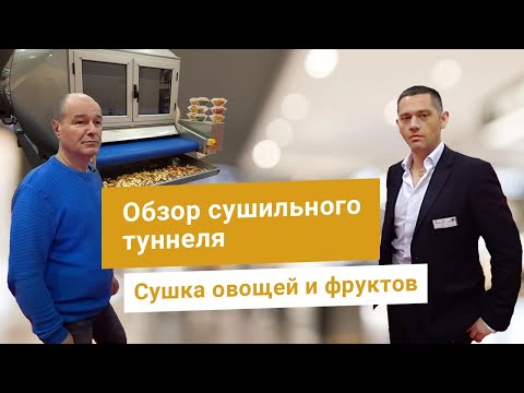 Видео: Сушильный туннель - промышленная сушилка для фруктов, ягод и овощей. Оборудование для сушки грибов.