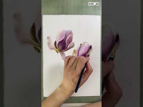 Видео: Акварельный урок - магнолия