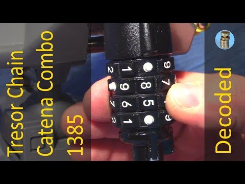 Видео: (выбор 490) Раскодировано: кодовый замок для велосипеда Tresor Chain Catena Combo 1385