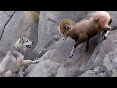 Видео: Этот баран волкам не под силу! Толсторог — король высоты, сражающийся на краю пропасти!