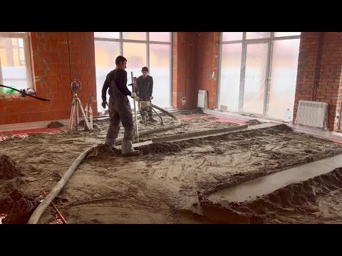 Видео: Полусухая стяжка пола \ ВСЕ ЭТАПЫ \ Часть 9 \ Строю Дом Сам