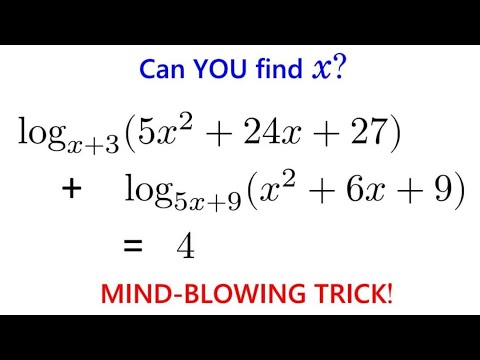 Видео: Сможете ли вы решить это невероятное логарифмическое уравнение? Все студенты его пропускают!