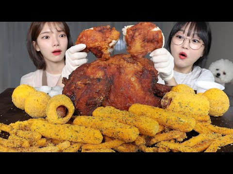 Видео: Едим жареную целую курицу с другом🍗Mukbang ASMR