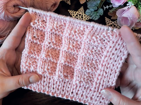 Видео: Вяжем теневой, легкий, 3D узор спицами.