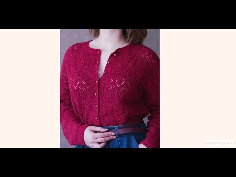 Видео: Очаровательный ажурный узор для бордовой кофты.
