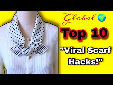 Видео: 10 самых стильных способов завязать шёлковый шарф! #SilkScarf #ScarfTrends