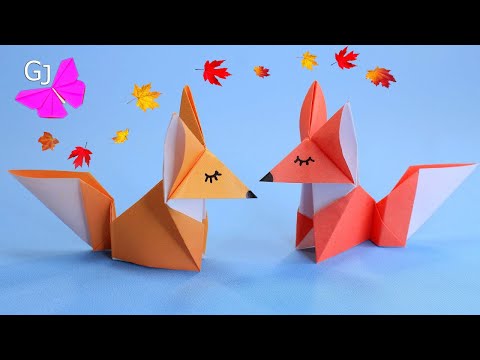 Видео: Оригами лиса из бумаги / Origami Fox
