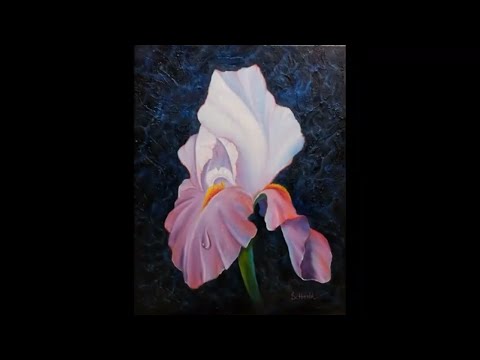 Видео: Как нарисовать цветок ириса поэтапно. Как рисовать смешанной техникой рисования.