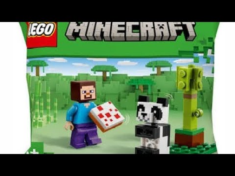 Видео: Обзор+Сборка полибега Lego Minecraft 30672 | "Стив и Малыш Панды"