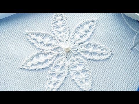 Видео: Вышивка: Румынское кружево Цветок. Фантазия. #malina_gm