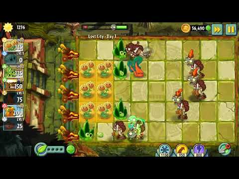 Видео: Растение против Зомби 2/Plants vs Zombies ™2/PvZ2 Adventure Lost City Day 1/Затерянный Город День 1