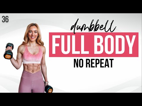 Видео: 💥 40-минутная тренировка на всё тело дома с гантелями | Без повторений | Strong 36