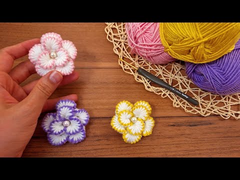 Видео: Мини-цветочный узор крючком (пошаговое руководство)