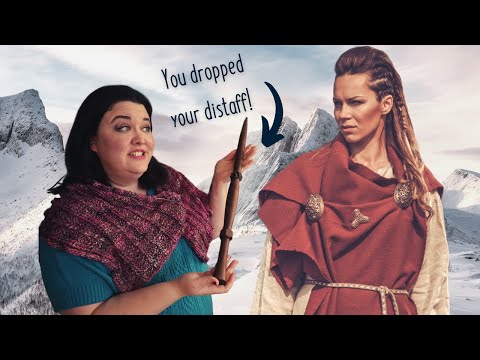 Видео: Прядение пряжи с помощью копии прялки викингов с перевала Лендбрин