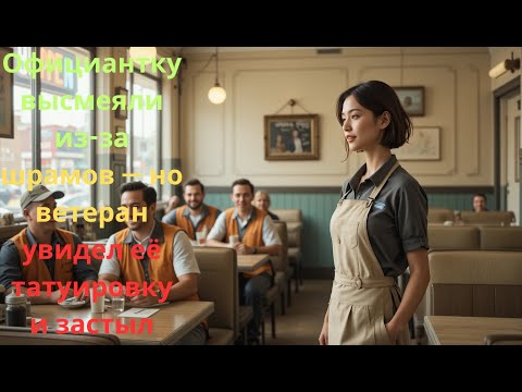 Видео: Официантку высмеяли из за шрамов — но ветеран увидел её татуировку и застыл