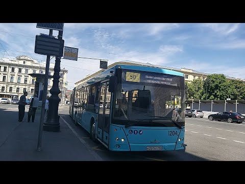 Видео: Автобус, маршрут №50 МАЗ-216.066 б.1204 (09.06.2021) Санкт-Петербург