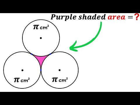 Видео: Можете ли вы найти площадь закрашенной фиолетовым цветом области? | (Круги) | #математика #матема...