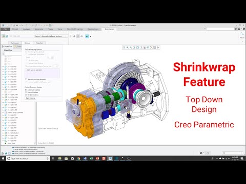 Видео: Creo Parametric — функция Shrinkwrap — проектирование сверху вниз (TDD)
