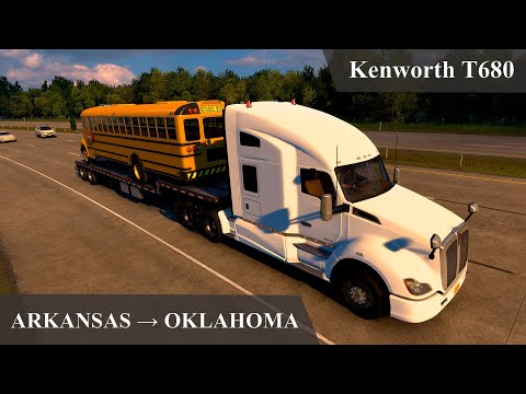 Видео: Перевозка школьного автобуса - Kenworth T680 | American Truck Simulator v1.53 | 2K Gameplay POV