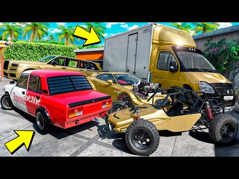 Видео: Угнал кучу золотых чит тачек и огромный монстр трак у мажора за 180 сек! Битва воров в ГТА 5 Онлайн!