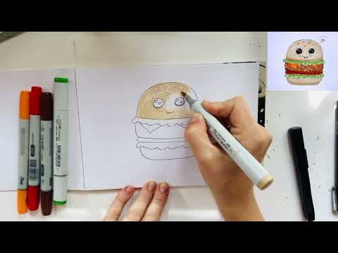 Видео: Малюємо бургер фломастерами🍔