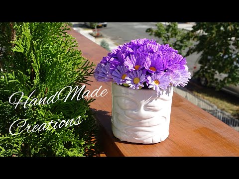 Видео: Маленькие хризантемы/ Сентябринки/ Chrysanthemum/ Цветы из гофрированной бумаги