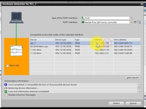 Видео: Tia Portal V13 - выгрузка проекта из ПЛК S7 1200 - upload S7 1200