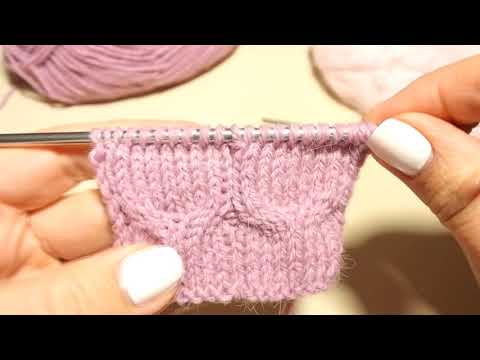 Видео: Узор жгут | Узор коса спицами | Узор для шапки