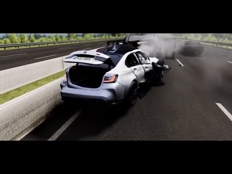 Видео: Шашки в потоке на БМВ М4 на Немецком автобане  в beamng drive || бимка ||