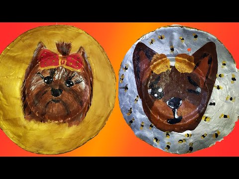 Видео: Тарелка для Лаки Доги. Легко и просто, сможет каждый. папье-маше.