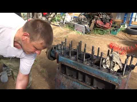 Видео: вытаскиваю гильзы из блока цилиндров и устанавливаю новые Д 65 ЮМЗ 6