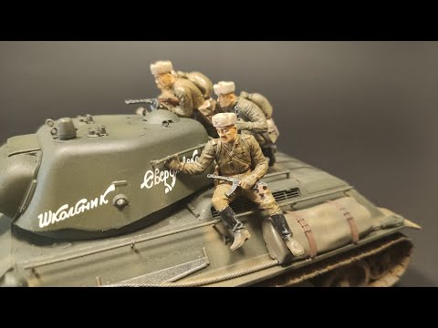 Видео: Покраска миниатюр от ICM "Soviet Tank Riders" Танковый десант 1/35