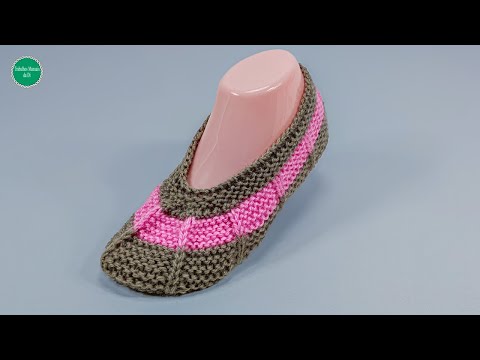Видео: Симпатичная и легкая вязаная тапочка