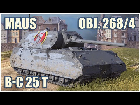 Видео: Maus, Объект 268/4 & BatChat 25t • WoT Blitz Gameplay