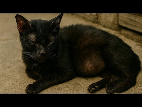 Видео: Избитая беременная кошка пряталась неделями… А потом вышла — и легла на бетон, будто всё кончено