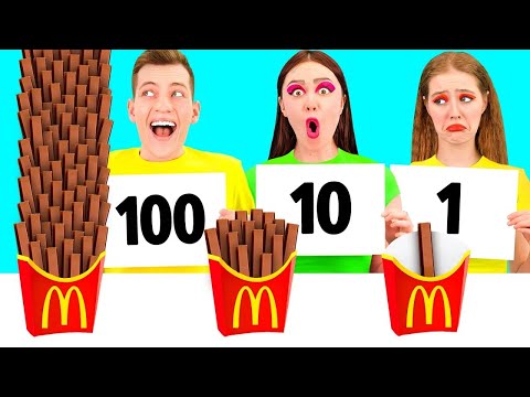 Видео: 100 Слоев еды Челлендж c PaRaRa Challenge