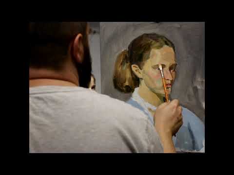 Видео: Svyatoslav Brakhnov Academy of realist art. Мастер-класс портрет маслом.