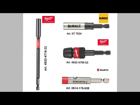 Видео: Битодержатели и их виды (часть-1): MILWAUKEE,DeWALT, MAKITA, BOSCH, WURTH,WERA + кейс DeWALT DW2190.