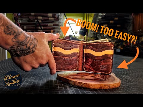 Видео: Возможно, слишком ЛЕГКО?! Делаем кожаный кошелёк! Хитрости шитья и Т-образные карманы! (Байрон 8.0)
